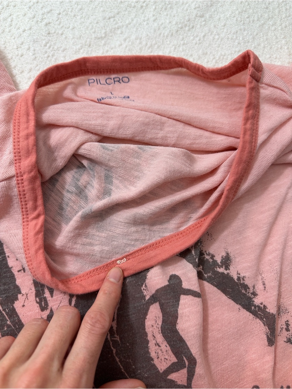 Pilcro by Anthropologie Vintage-Inspired Surf Tee Large Coral Pink Ombre - Picture 7 of 8